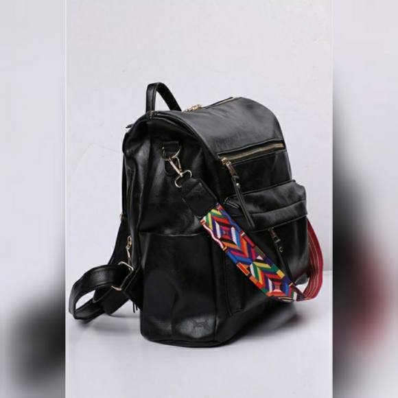 Black Convertible Guitar Strap Backpack Purse Bag - Picture 4 of 10